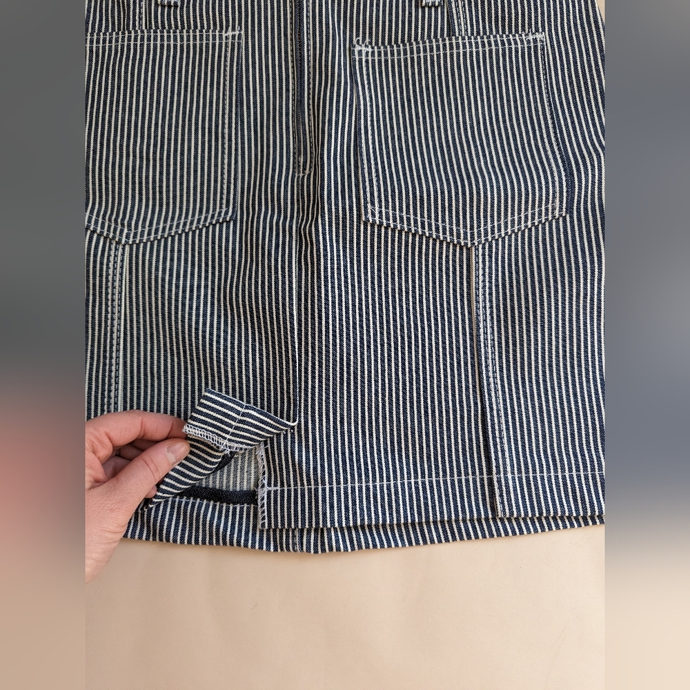 L.C. King Hickory Stripe Denim with Indigo Trim Skirt Size 30 - Picture 6 of 12